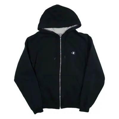 CHAMPION Mens Black Hoodie Full Zip M