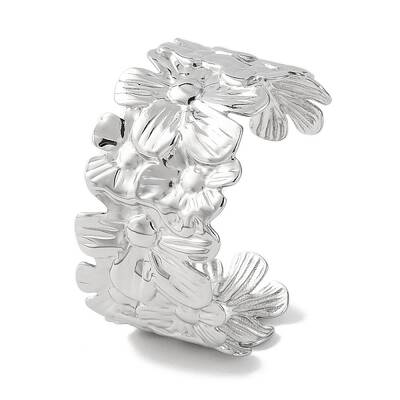 Flower 304 Stainless Steel Bangles for Women