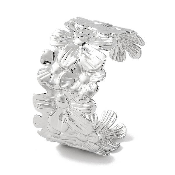 Flower 304 Stainless Steel Bangles for Women