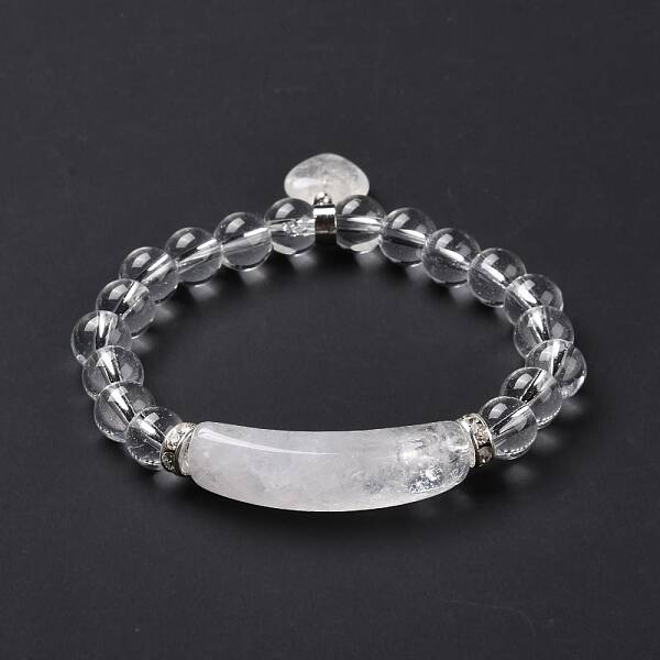 Natural Quartz Crystal Beads Charm Bracelets