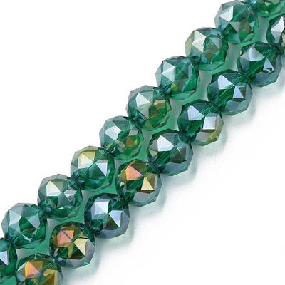 Electroplate Transparent Glass Beads Strands