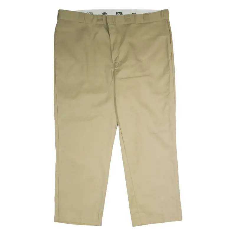 DICKIES 874 Workwear Mens Twill Trousers Beige Classic Straight W46 L30