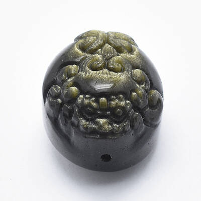 Natural Golden Sheen Obsidian Beads