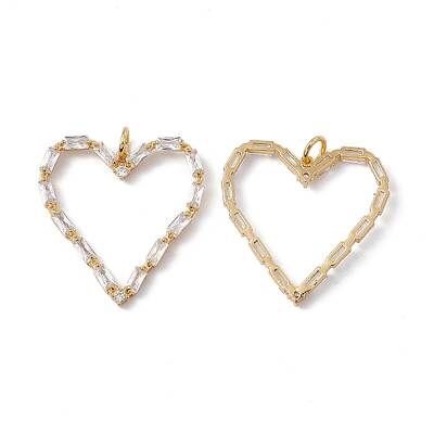 Brass Micro Pave Clear Cubic Zirconia Pendants