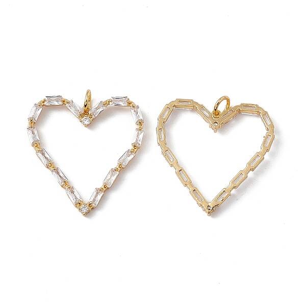 Brass Micro Pave Clear Cubic Zirconia Pendants