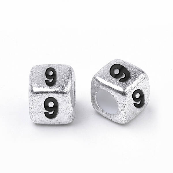 Antique Silver Plated Acrylic Beads
