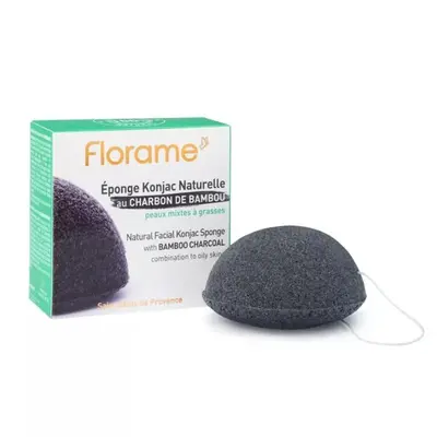 Florame Natural Bamboo Charcoal Konjac Sponge Purity Combination to oily skin