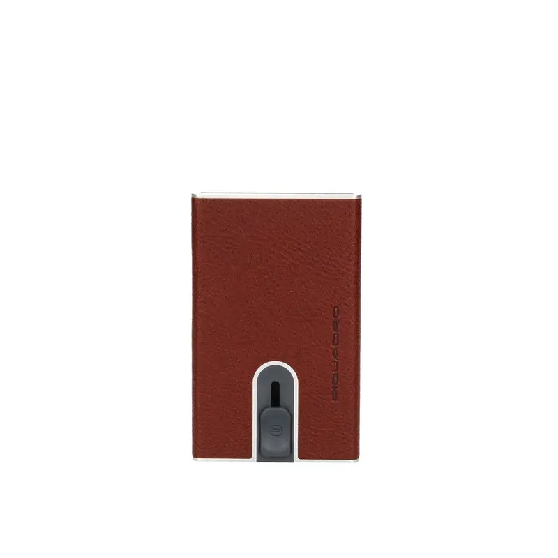 Piquadro, leather credit card holder, burgundy, unisex