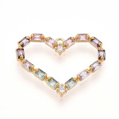 Brass Micro Pave Cubic Zirconia Pendants