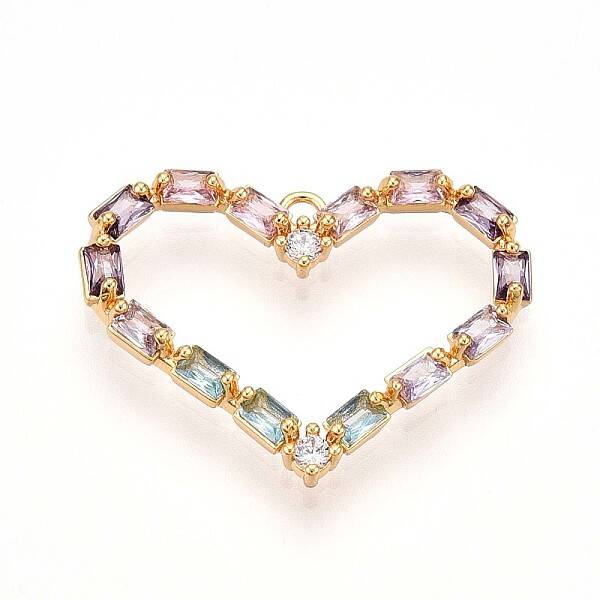 Brass Micro Pave Cubic Zirconia Pendants