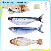Petgravity Bitesized Realistic Flopping Fish Cat Toys, 3 Pack, Interactive Cat toys for All Breeds, Tap-Activated 3 Flapping ...