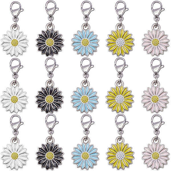 30Pcs Alloy Enamel Pendant Decorations