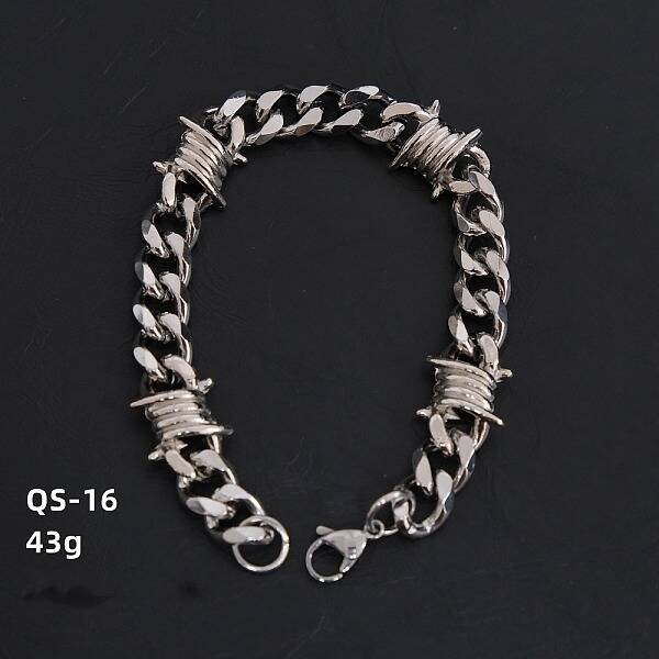 Hip-pop 304 Stainless Steel  Cuban Link Chains Bracelets for Men Women