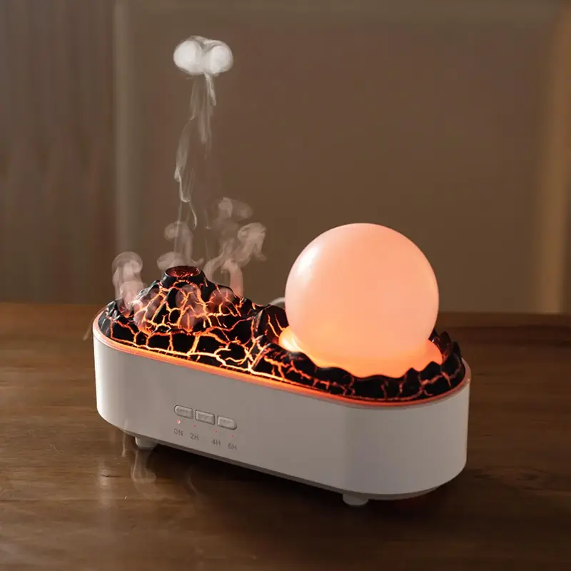 Lava Flame Design Aroma Diffuser, USB Powered 3D Rock Design Aroma Diffuser, Desktop Air Humidifiers with Night Light, Home D...