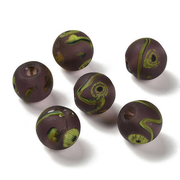 Handmade Frosted Lampwork Beads