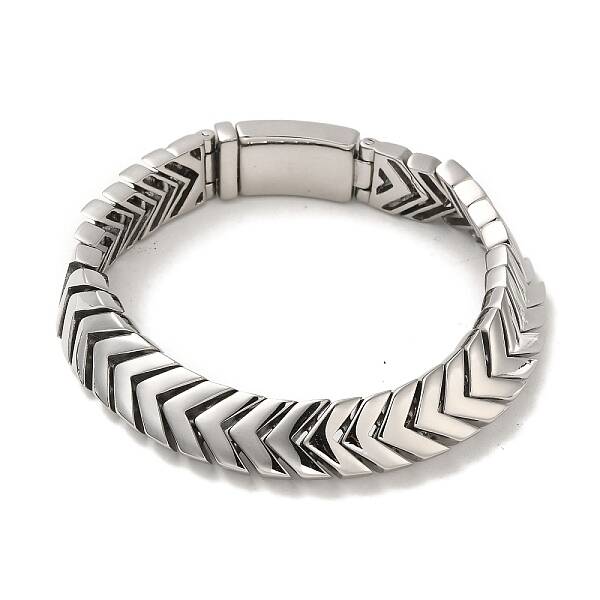 304 Stainless Steel Arrow Link Chain Bracelets for Women Men