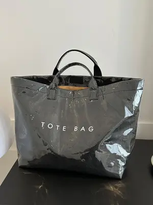 Women's Minimalist Letters Print Tote Bag, Large Capacity Shoulder Bag for Women & Girls, Casual Trendy Versatile All-match D...