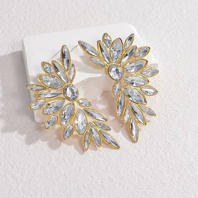 304 Stainless Steel Glass Stud Earrings for Women