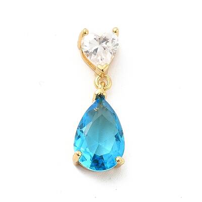 Deep Sky Blue Glass Pendants