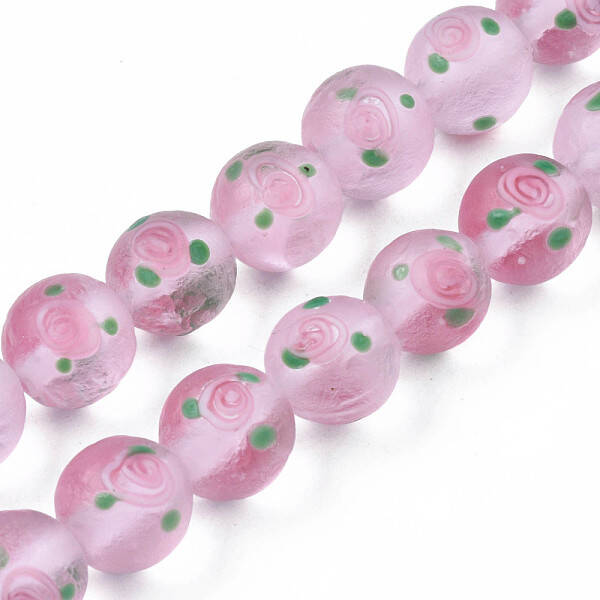 Handmade Frosted Lampwork Beads Strands