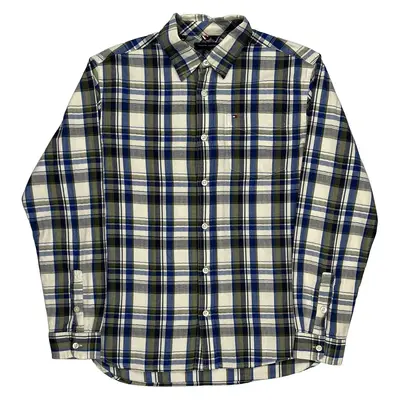 Tommy Hilfiger Checked Shirt - XL Blue Cotton