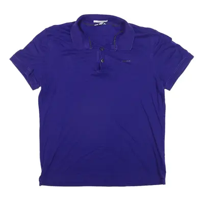 CALVIN KLEIN Polo Shirt Purple Short Sleeve Mens S