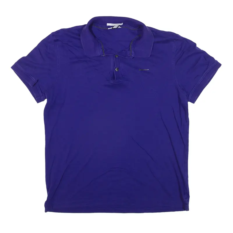 CALVIN KLEIN Polo Shirt Purple Short Sleeve Mens S