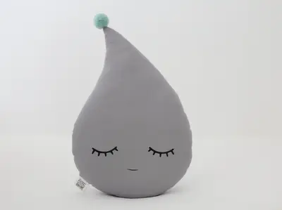 Gray Raindrop Pillow