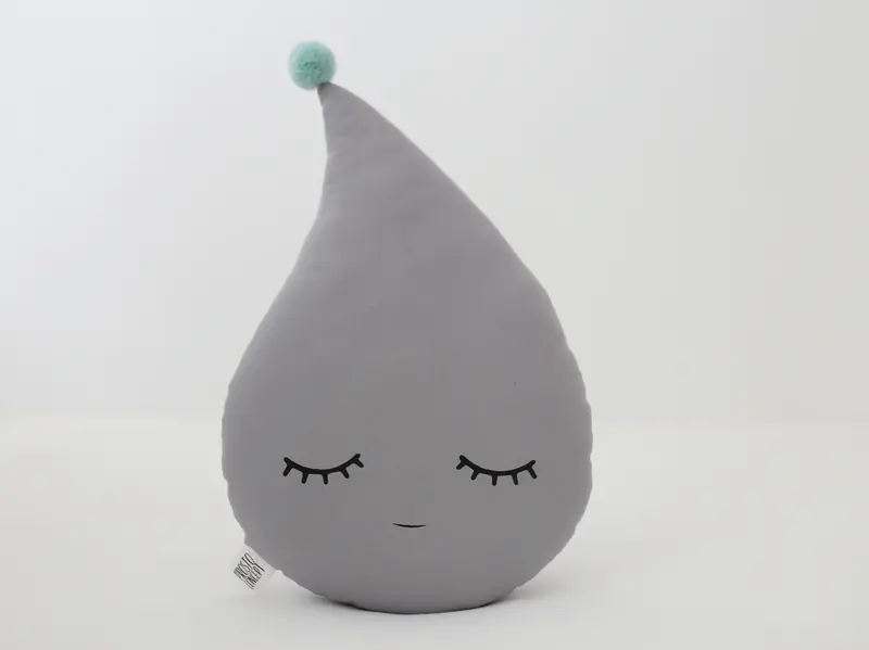 Gray Raindrop Pillow