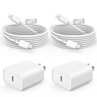 2Pack USB C Wall Charger Fast Phone Charger With 6FT Type-C to Lightning Cables for iPhone 14/13/12/11 Pro Max,Mini,8, iPad/A...