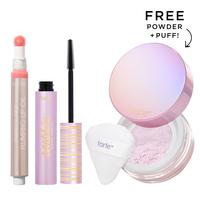 tarte maracuja juicy lip oil, tubing mascara and setting powder trio