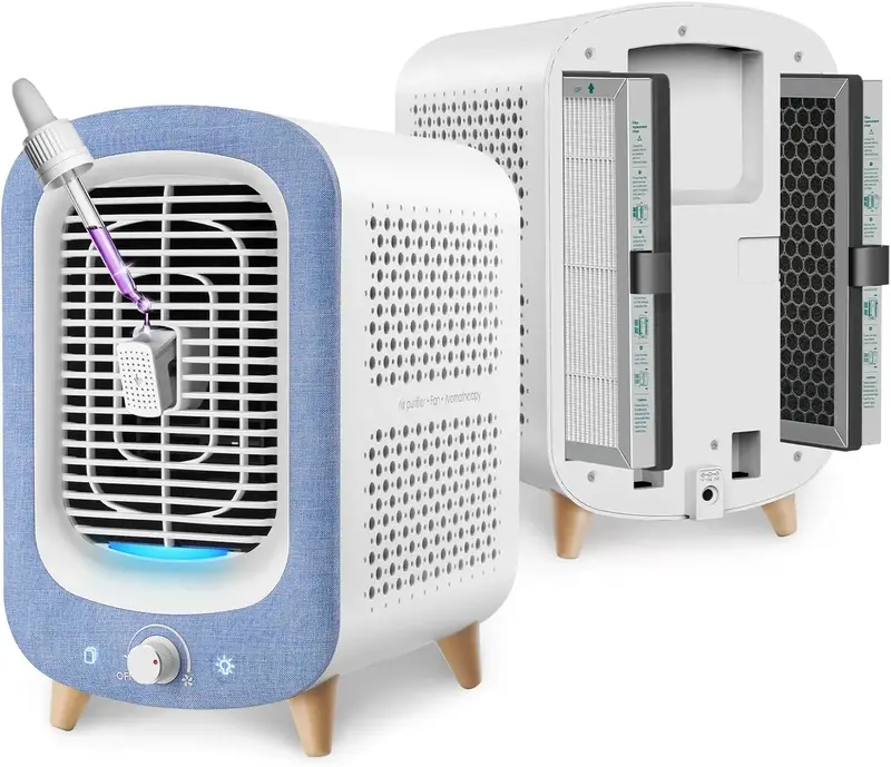 Jafända JF180 Air Purifiers , H13 HEPA & Activated Carbon Air Cleaner with Aromatherapy, Nightlight, and Bladeless Fan for P...