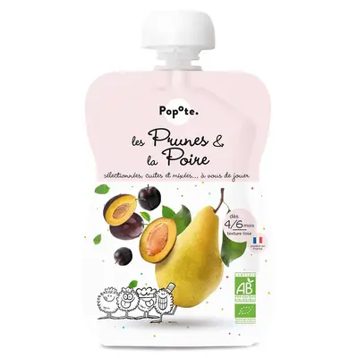 Popote Plums with Pear 4/6 Months Organic 120 g