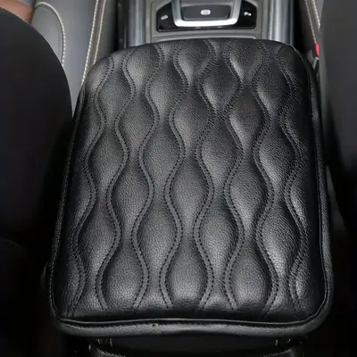 Universal Car Armrest Box Pad, Universal Car Armrest Box Pad, PU Leather Center Console Arm Rest Non-slip Mat, Heightened Pro...