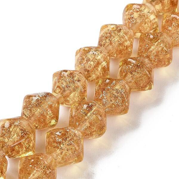 Handmade Gold Sand Lampwork Beads