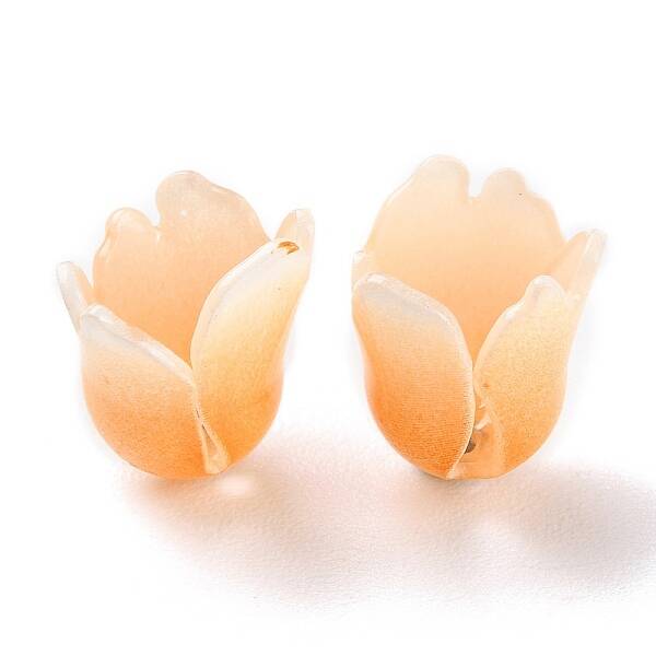 4-Petal Opaque Acrylic Bead Caps