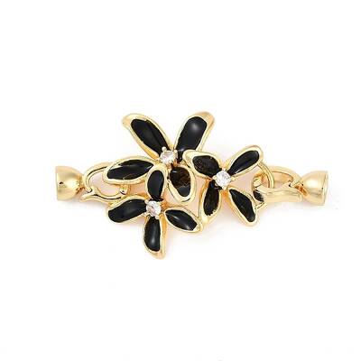 Brass Micro Pave Clear Cubic Zirconia Fold Over Clasps