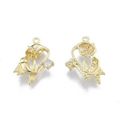 Brass Micro Pave Clear Cubic Zirconia Pendants