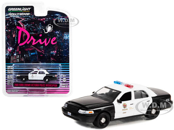2001 Ford Crown Victoria Police Interceptor Black and White LAPD (Los Angeles Police Department) \
