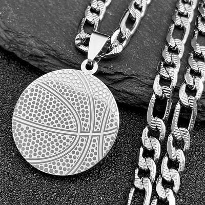 Basketball 304 Stainless Steel Pendant Necklaces for Men Women