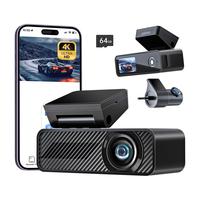 Pelsee P1 Duo 4K Dash Cam Front and Rear, 64GB SD Card, 4K+1080P Car DVR, Wi-Fi & App Control, 1.5’’IPS Display Car Camer...