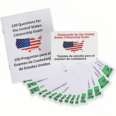 U.S Citizenship Flash Cards 2025 -English/Spanish,Naturalization Study Guide with 100 US Civics Questions & Answers, US Civic...