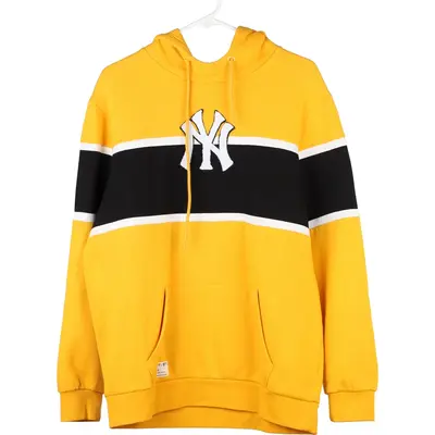 Ney York Yankees Mlb MLB Hoodie - Large Yellow Cotton Blend