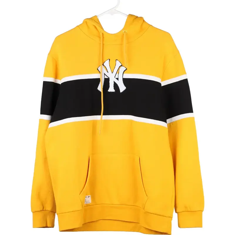 Ney York Yankees Mlb MLB Hoodie - Large Yellow Cotton Blend