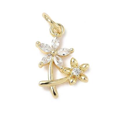 Brass Micro Pave Cubic Zirconia Charms