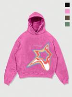 Men's Letter & Star Print Vintage Hoodie, Casual Trendy Loose Hooded Sweatshirt for Daily Wear, Mens Clothing, Unisex Top for...