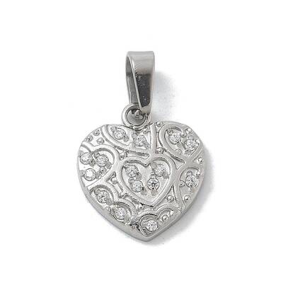 Ion Plating(IP) 304 Stainless Steel Micro Pave Cubic Zirconia Pendants