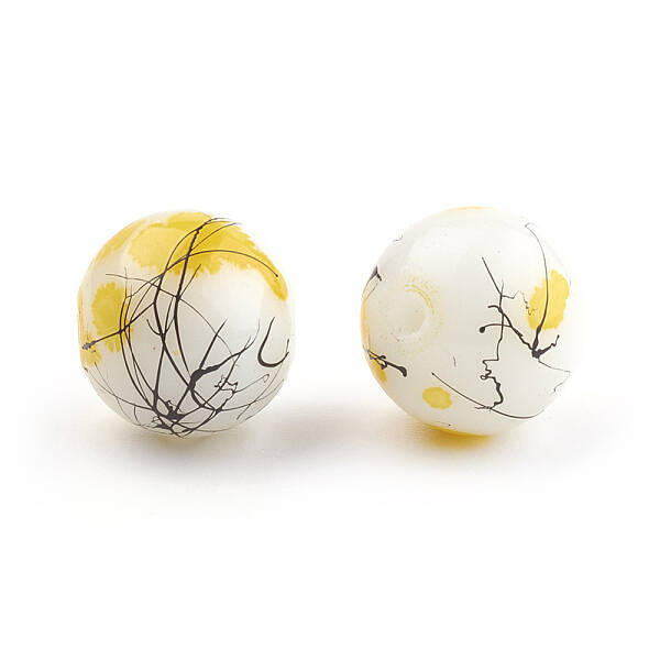 Drawbench & Baking Painted Glass Beads Strands