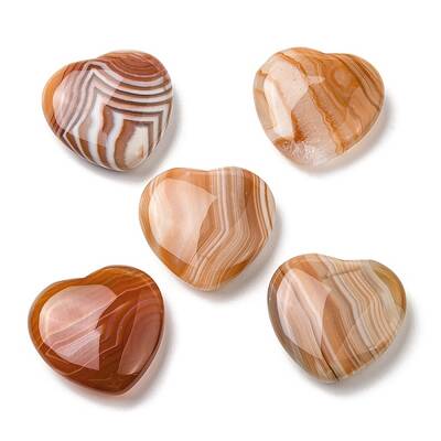 Natural Red Striped Agate/Banded Agate Palm Stones