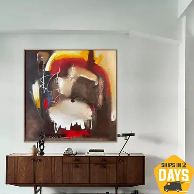 Original Colorfull Oil Painting Abstract Modern Artwork Creative Wall Art Decor for Living Room | SIGNIFICANCE 39.4"x39....